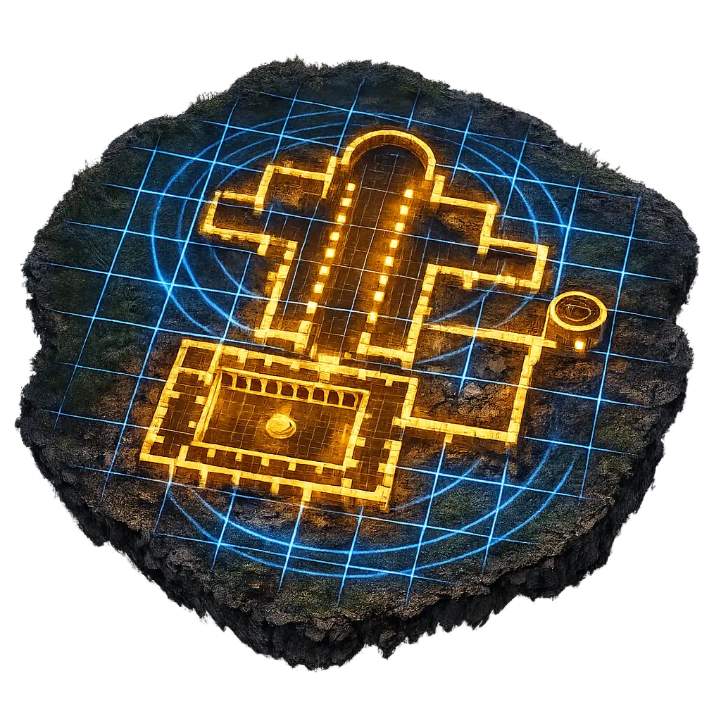 Une pratique encadrée et responsable Cartographie d’un site ancien révélant des structures enfouies grâce à l’analyse historique et à l’investigation géophysique par géoradar